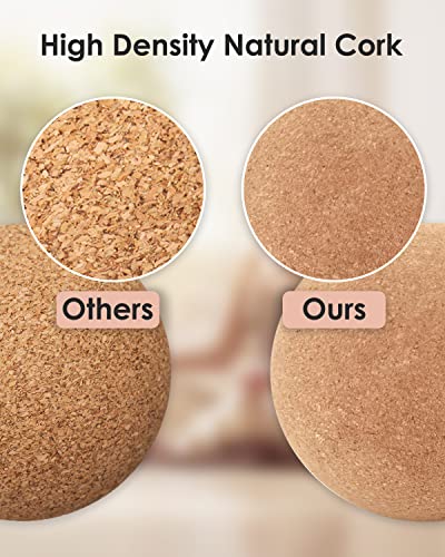 KITWILD Cork Massage Ball - High Density Fine Particles for Deep Tissue Muscle Massage, Myofascial Release, and Yoga Therapy - 2 Inch Lightweight Lacrosse Ball - style: 1 Pack (2'')