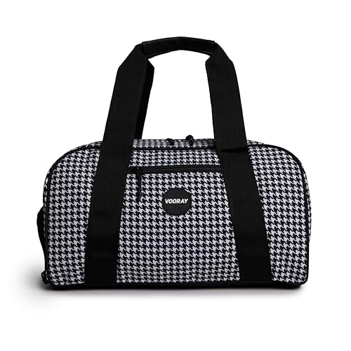Vooray Burner Small Gym Bag for Women and Men, 23L | Lightweight Duffle Bag with Shoe Compartment, Water Bottle Pocket, Magnetic Handles, Adjustable Strap, Use for Sports, Travel - color: 23L - Houndstooth