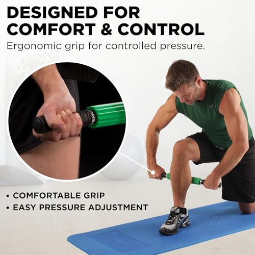 Theraband 13076 Muscle Roller Stick for Self-Myofascial Release, Deep Tissue Massage Rolling Pin, Trigger Point Release and Muscle Soreness, Old Version, One Size - style: Standard