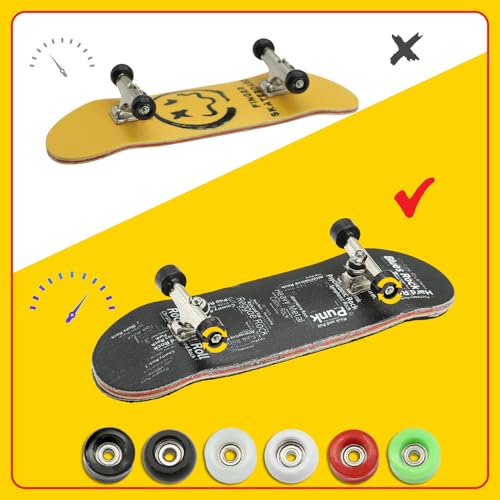 7 Pieces POM Black Fingerboard-Wheels Size 7.3mm*4.5mm Tool Set with 1 Screwdrivers 2 Alloy axles - color: Black