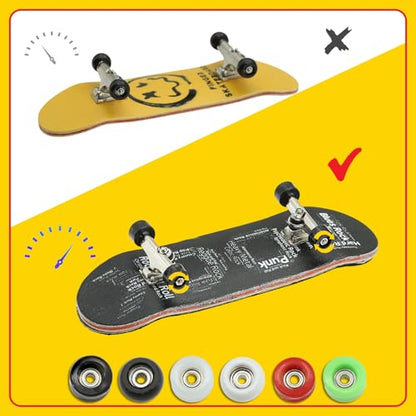 7 Pieces POM Black Fingerboard-Wheels Size 7.3mm*4.5mm Tool Set with 1 Screwdrivers 2 Alloy axles - color: Black
