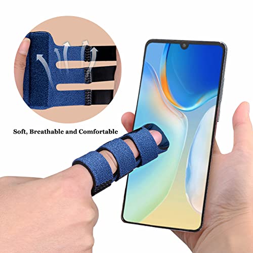 Upgraded Finger Splints (4Pcs), Trigger Finger Splint Finger Brace with 3 Fixing Strap for Mallet Finger, Broken Finger Protector, Knuckle Immobilization, Straightening Support, Arthritis Pain Relief - color: Multi