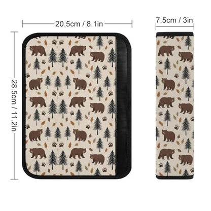 2 Pack Bear Cabin Wild Animal Car Seat Straps Shoulder Pads Breathable Shoulder Protector for Elderly Support, Most Cars, Pressure Relief - color: Pattern 982