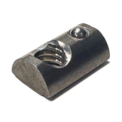 10 Series 1/4"-20 Stainless Steel Self Aligning Roll-in T-Nuts with Ball Spring (25-Pack) – 8020-Compatible T Slot Hardware for Aluminum Extrusion