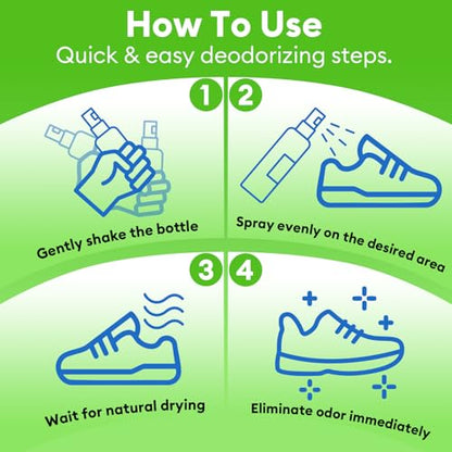 Foot & Shoe Deodorizer Spray, Odor Eliminator for Smelly Shoes & Feet | 5 fl oz, Instantly Eliminates Odors from Shoes, Boots, Sneakers & Feet, Long-Lasting Freshness for Everyday Wear - size: 5 Fl Oz (Pack of 1)