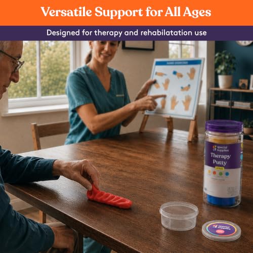 Special Supplies Therapy Putty for Kids and Adults - Resistive Hand Exercise Stress Relief Therapy Putty Kit, Set of 4 Strengths, Three Ounces of Each Putty - color: Primary Colors