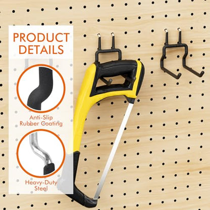 LIGHT DUST Utility Heavy Duty Pegboard Hooks - 5Pack Peg Board Accessories for Hanging Tools Fit 1/8" 1/4" Peg Holes - Pegboard Organizer Large Tool Holders for Garage Workshop Shed - style: 5 Pack
