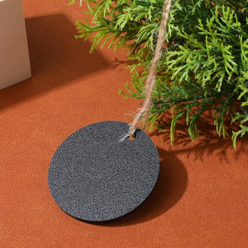 10pcs Round Mini Wooden Chalkboard Signs with Rope, Double-Sided Blackboards for Food Labeling and Memo Writing, Easy to Wipe Decorative Hanging Boards for Home and Party Use