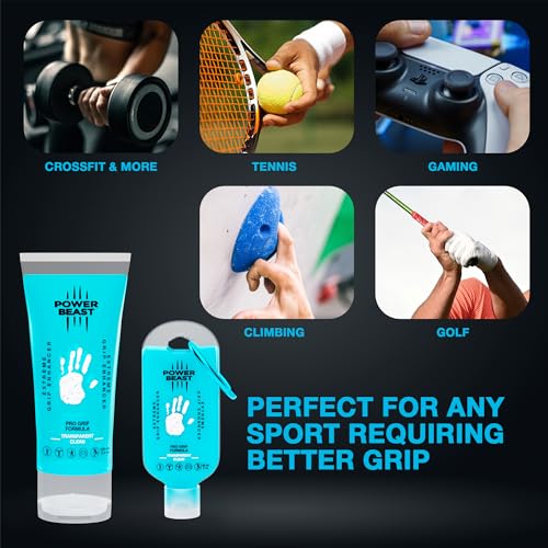 Non Sticky Grip Enhancer, Dry Hands, Transparent, Anti-Slip Solution, Dry Grip for Tennis, Golf, Pole Dancing, Gaming, and All Sports, 3.4 Oz + 2 Oz.