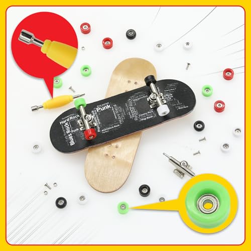 7 Pieces POM Green Fingerboard-Wheels Size 7.3mm*4.5mm Tool Set with 1 Screwdrivers 2 Alloy axles - color: Green