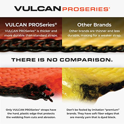 VULCAN Car Tie Down Axle Strap with Wear Pad - 2 Inch x 22 Inch - 4 Pack - PROSeries - 3,300 Pound Safe Working Load - size: 2" x 22" ProSeries Orange (4 Pack)