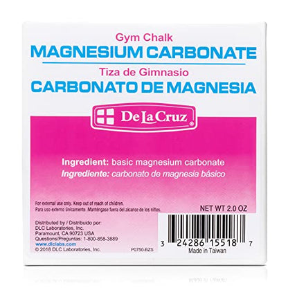 De La Cruz Magnesium Carbonate Gym Chalk - Weightlifting, Gymnastics and Rock Climbing Chalk - 1 Block