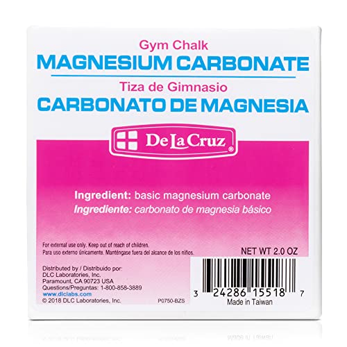 De La Cruz Magnesium Carbonate Gym Chalk - Weightlifting, Gymnastics and Rock Climbing Chalk - 1 Block