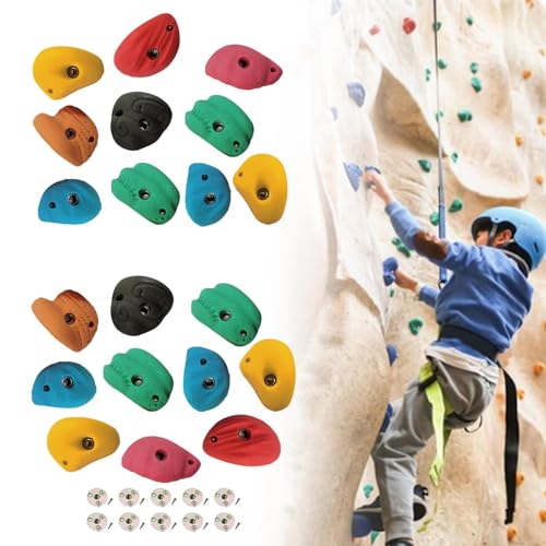 10 Pieces Rock Climbing Wall Holds Indoor Outdoor Climbing Grips Resin Material Easy Installation Textured Surface Suitable for Playground Home, withoutBackNailScrew