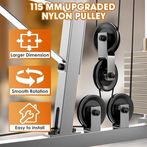 114mm/4.5" Universal Nylon Bearing Pulley System, Gym Workout Cable Pulley Wheel & Weight Attachment Replacementfor Home Gym, Pulldown Smith Machine, Garage Lifting Equipment - color: Black-4pcs