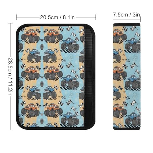 2PCS Universal Fit Car Seat Belt Pad for Kids, Most Cars, Truck Monster Racing Car Seat Belt Cushion, Shock Absorption - color: Pattern 634