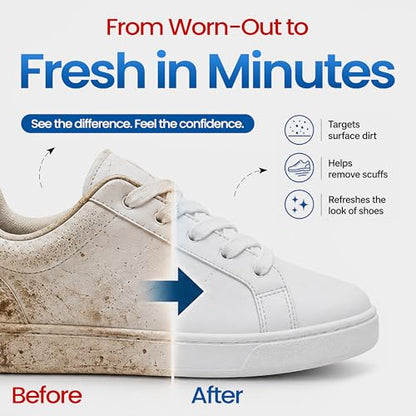 Combat Cleaner Shoe Cleaning Kit – Complete Sneaker Care Solution for Leather, Suede, Canvas, Mesh, Nubuck & More - color: Shoe Cleaner + Deodorizer