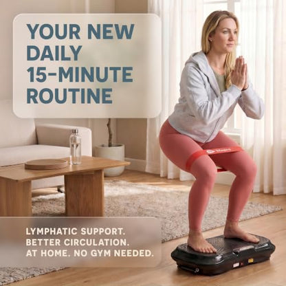 Lifepro Waver Vibration Plate Exercise Machine with 99 Speeds & 10 Presets | Resistance Bands, Non-Slip Surface, 330 lbs Capacity — Vibration Plate for Lymphatic Drainage, Body Toning, Full-Body Workout - color: Black