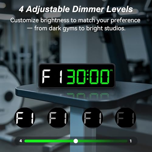 Acedeck Portable Gym Timer Clock: Fitness Digital Clock with Strong Magnet - Remote Control for Fitness Enthusiasts - Powerful Battery for Home Gym Garage Boxing - color: Green+black