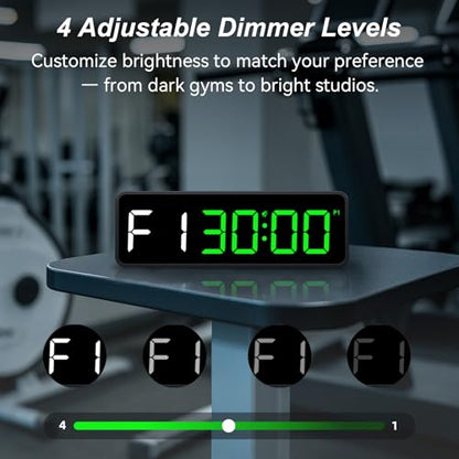 Acedeck Portable Gym Timer Clock: Fitness Digital Clock with Strong Magnet - Remote Control for Fitness Enthusiasts - Powerful Battery for Home Gym Garage Boxing - color: Green+black
