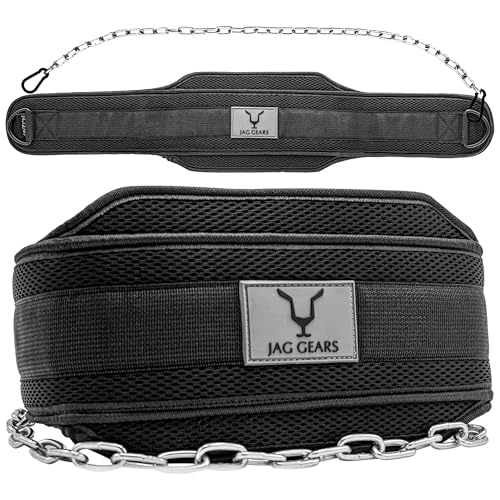 JAG GEARS Dip Belt with Chain 36 Inch Heavy Duty Steel Chain + 2 Carabiners, Dip Belt for Bodybuilding, Strength Training, Weightlifting and Pull-Ups, Weight Belt