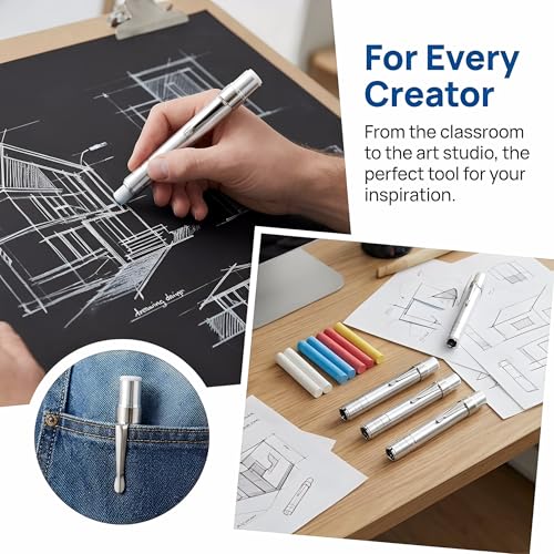 Siutaga 5Pcs Aluminum Chalk Holder Set for Chalkboard Writing, Painting and Teaching - Durable & Rust-Proof Chalk Clip Clutch