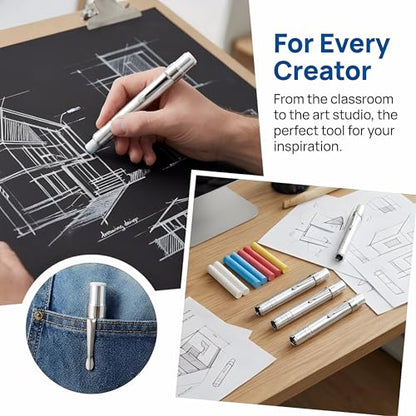 Siutaga 5Pcs Aluminum Chalk Holder Set for Chalkboard Writing, Painting and Teaching - Durable & Rust-Proof Chalk Clip Clutch