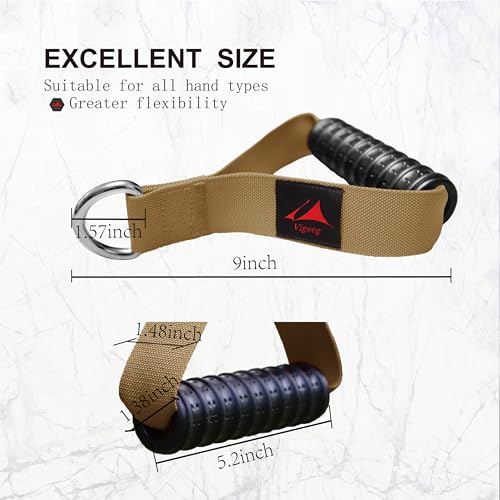 Heavy Duty Gym Workout Handles Attachment for Cable Machine,Resistance Band,Pulley System Home Exercise Equipment, Comfortable and Stronger Grip - color: Knight Khaki