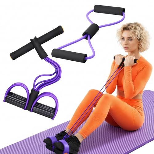 Pedal Resistance Band, 6 Tube Foot Pedal and Handles Resistance Bands Set, Multifunction Pull Up Assistance Bands for Full-Body Strength Training, Home Gym and Travel Workout Equipment