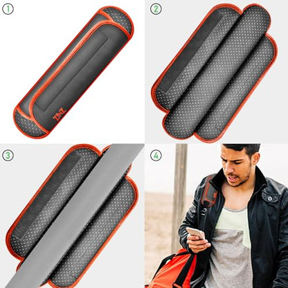 ZINZ Universal Shoulder Pad with Ultra Thick Cushion for Bag Luggage Bag Crossbody, Plus Long & Anti-Slip & Breathable,Grey-Orange Edge - color: Grey-orange Edge
