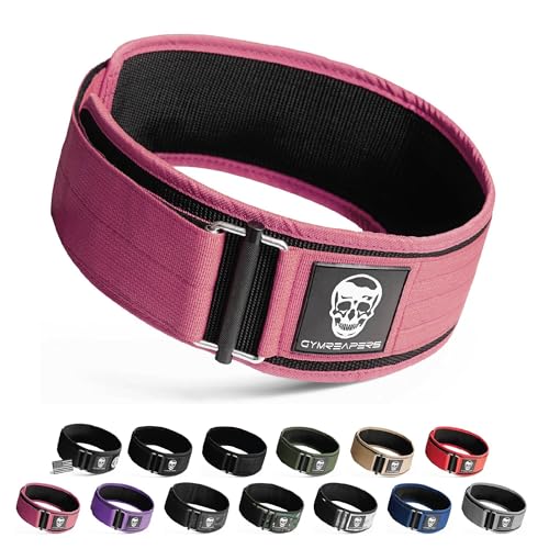 Gymreapers Quick Locking Weight Lifting Belt for Men Gym Belt for Powerlifting Deadlift Belt with 4 Inch Neoprene Metal Buckle Back Support Weightlifting Belt Women - color: Pink, size: X-Small