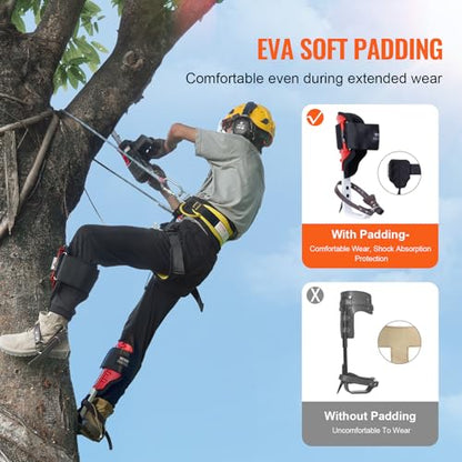 VEVOR Tree Climbing Spikes, 1 Pair Height-Adjustable Climbing Spurs, 350lbs Load Capacity Tree Climbing Gear with Straps, Arborist Equipment for Climbers, Hunting, Fruit Picking - color: Red (Upgraded)