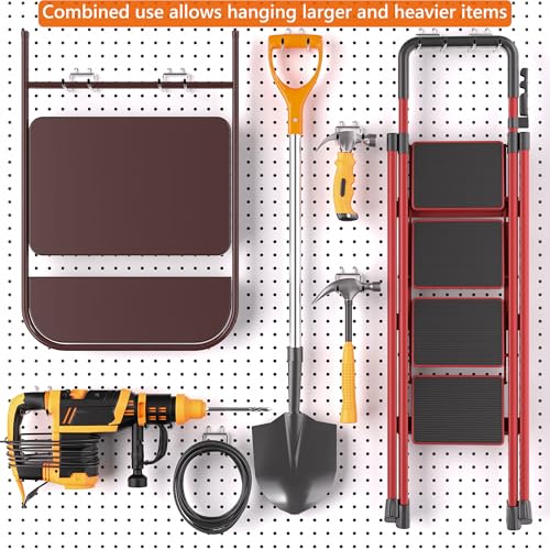 FRIMOONY Heavy Duty Pegboard Hooks 12 Pack, 4 Inch Long, Fitting 1/4 Inch Pegboard Holes, Silver Metal Garage Workshop Shed Organizer - style: 12Pack