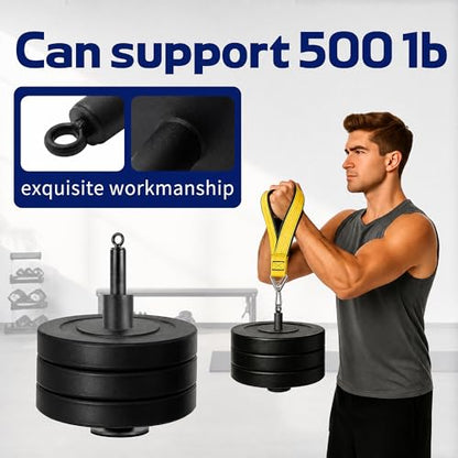 Arm Wrestling & Grip Strength Trainer with Loading Pin – Heavy Duty Wrist Forearm Exerciser, Compatible with 1” & 2” Barbell Plates, Multi-Scenario Workout Equipment for Hand Finger Grip Strengthening - color: Yellow-loading pin&strap