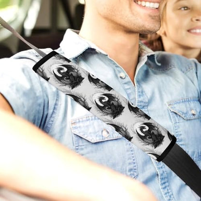 2PCS Black Dragon Cool Seat Belt Cover Breathable Seat Belt Cushion for Adults and Children, All Vehicles, Comfortable Driving - color: Pattern 1242