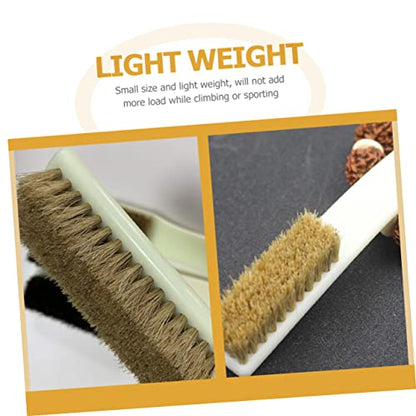 Amosfun 2Pcs Climbing Brush with Thick Boar Hair Bristles and Sturdy Handle for Cleaning Rocks and Chalk Lightweight and for Bouldering