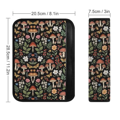 Universal Soft and Comfortable Seat Belt Cover for Adult Use, Stroller Pushchair High Chair, 2 Pack Trippy Mushroom Black Shoulder Harness Cover - color: Pattern 1254