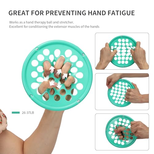 ZHIAMZ Hand Exercisers for Strength, Hand Exercise Web, Finger Exercise | Latex-Free Tear-Resistant Hand Exercise Web for Finger & Hand Strength, Physical Therapy Rehab, Portable 7-Inch - color: Medium-Red