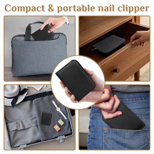 MINKINH Manicure Set Professional Nail Clipper Kit-26 Pieces for Men, Black | Stainless Steel Manicure Kit, Nail Care Tools with Luxurious Travel Case Nail Grooming Kit Gift for Husband Boyfriend Parent - color: Black