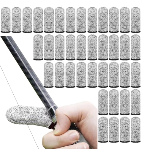 40 Pack Fishing Finger Sleeves Cut Resistant Finger Cots - 2.36" (6cm) Breathable Knitted Finger Guards for Fishing, Outdoor Work, Gardening, Archery