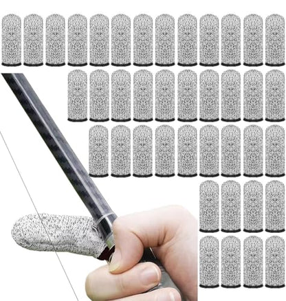 40 Pack Fishing Finger Sleeves Cut Resistant Finger Cots - 2.36" (6cm) Breathable Knitted Finger Guards for Fishing, Outdoor Work, Gardening, Archery