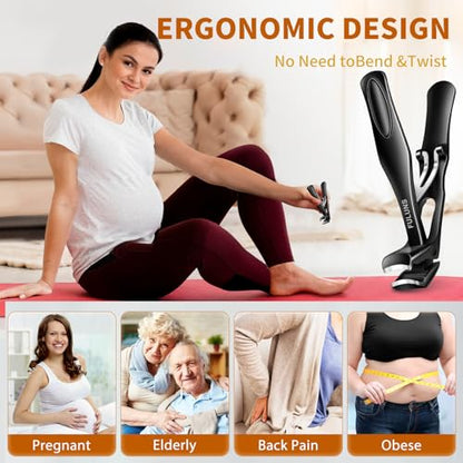 Toenail Clippers for Thick Toenails for Seniors, Angled Large Nail Clippers for Men with Catcher, Heavy Duty Toenail Clippers with Wide Opening Fingernail Clipper Nail Cutter Gifts for Men Women - style: Black Nail Clippers Set
