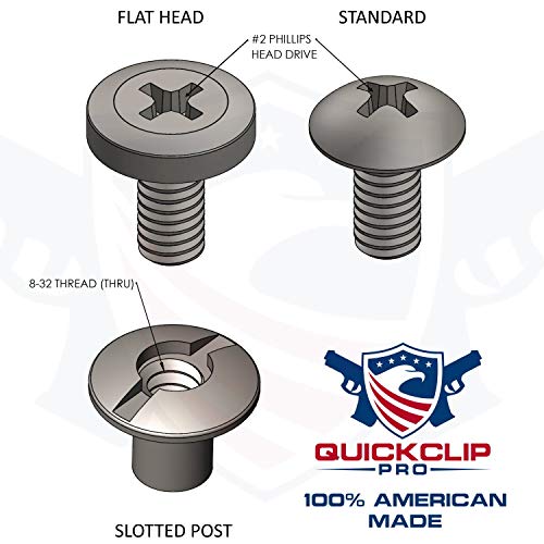 Black Chicago Screw - Thru Hole Binding Post Kit 1/8, 1/4, 3/8, 1/2 Inch Machine Screw Fasteners + Rubber Washers, QuickClipPro Kydex Leather Holster Sheath - size: 1/4" - 25 Pack DBL-Washer