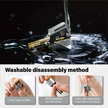 ROYAL [Made in Korea] Gold Nose Hair Trimmer for Men, Golden Birdie, Allergy-Free, Manual, Battery-Free, Waterproof, Painless with Twelve Dual-Edged Blades, Patented Mechanism ET-4PG - color: Gold