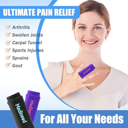 2PCS Finger Sleeves Gel Ice Pack, Lasting Cold Compress Freeze Sleeve, Reusable Finger Brace Ice Packs for Injuries, Arthritis, Tendonitis, Gout, Sprains, Middle Protectors(Purple) - color: Purple