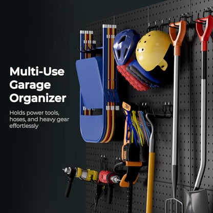 INCLY 24 Pack 1/4" Pegboard Drill Holder Tool Utility Hooks | Heavy Duty Pegboard Hooks, Peg Board Tool Hangers, for Power Tools, Drill, Hammer, Cords, Hoses, Shovels, Garage Storage - size: 24 Pack