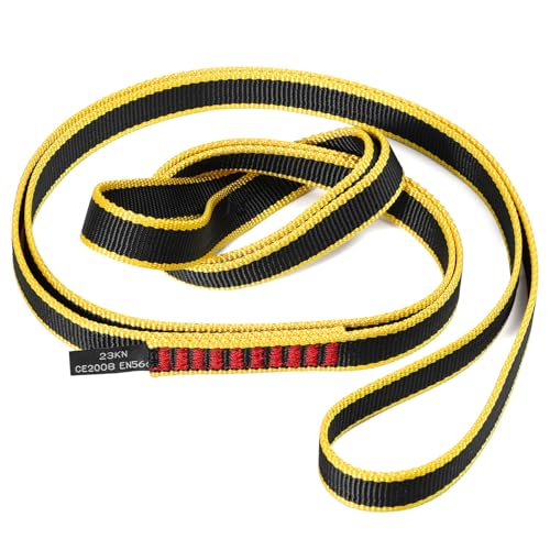 20MM Nylon Climbing Sling Runner 23KN CE2008/EN566 Rock Climbing Webbing Straps for Rock Climbing, Rappelling, Swing, Yoga Hammock etc - size: 120cm/ 48inch |Single Unit