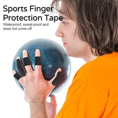 ‌Bowling Thumb Tapes Bowling Sport Accessories Bowling Finger Protection Tape for Men Women - color: 70Pcs Black+70Pcs Blue