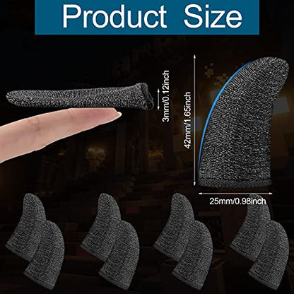 Geyoga 40 Pieces Gaming Finger Sleeve for Thumb Sleeves Mobile Gaming Finger Protector(Black) - color: Black