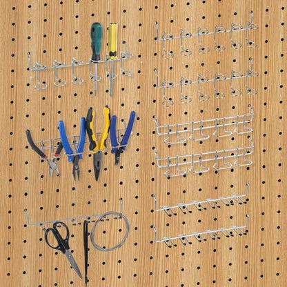 9 Pcs Pegboard Screwdriver Holders Organizer Pegboard Plier Holders Stainless Steel Peg Board Tool Utility Hooks Accessories Shelving Display Multi-Ring Tool Racks for Shop Store